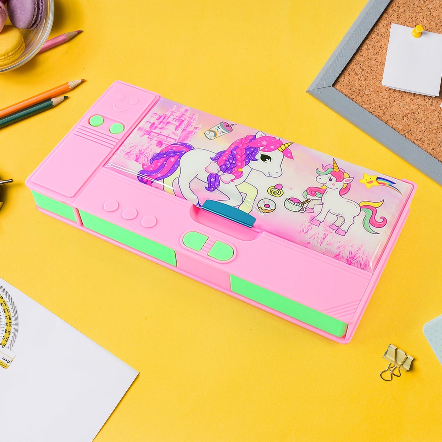 Multi Purpose Gadget Jumbo Pencil Box Compass Jumbo 2 Side Slot Geometry Box Compass Use School , Traveling & Studio