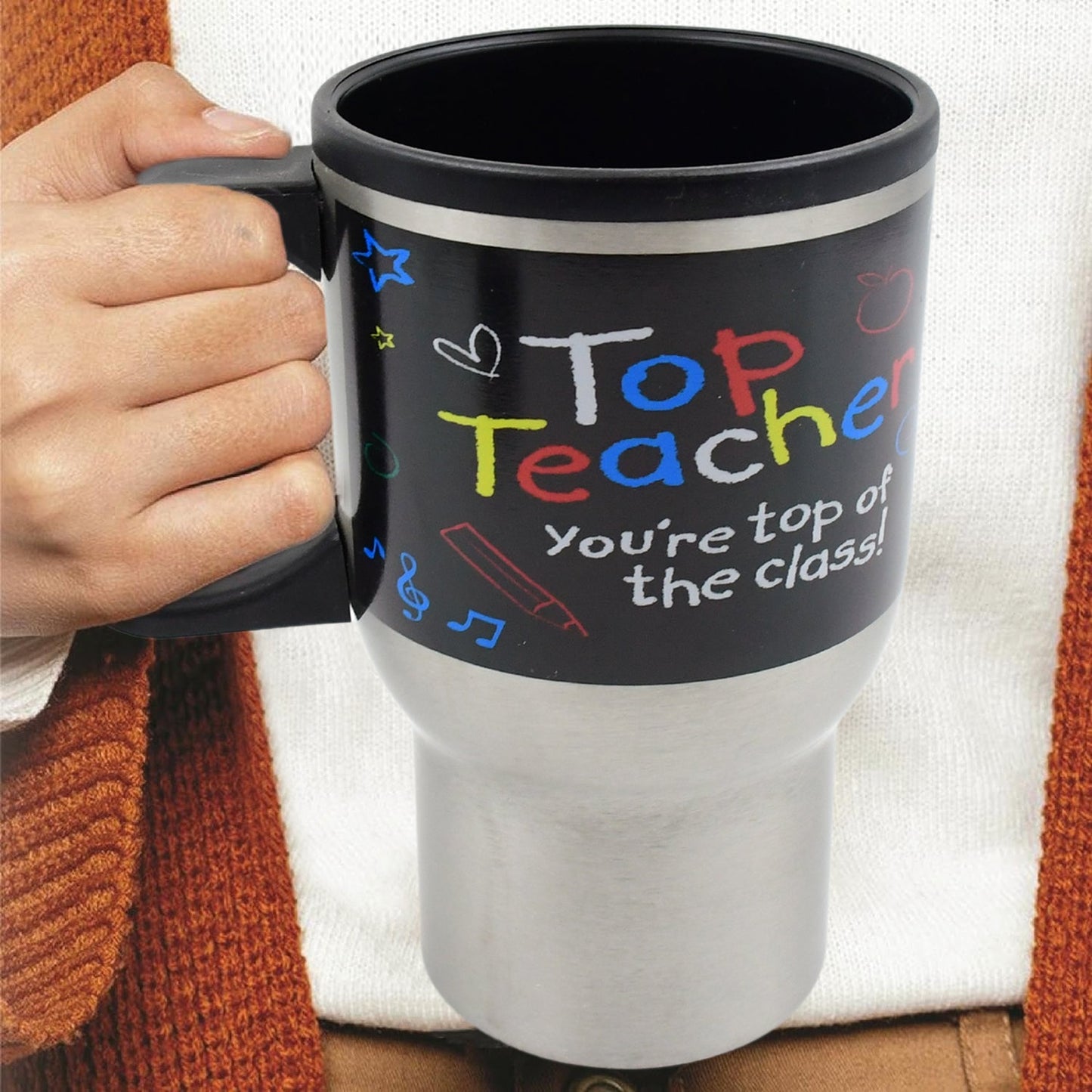 Stainless Steel Insulated Travel Mug - Double-walled Vacuum Cup With Lid Handle Tumbler