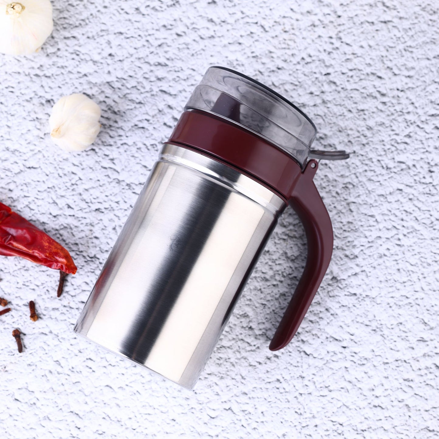 Oil Dispenser Stainless Steel With Small Nozzle 500ml Oil Container.