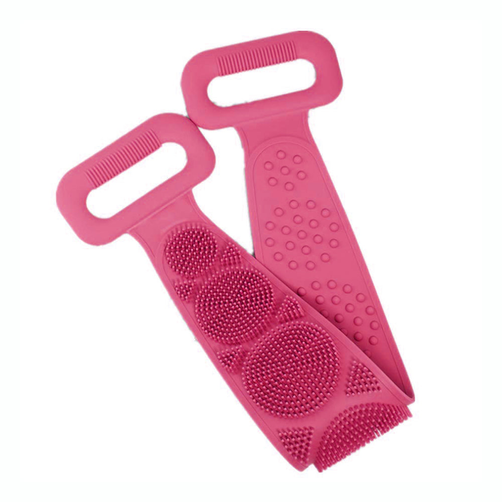 7275 Silicone Body Back Scrubber Double Side Bathing Brush For Skin Deep Cleaning