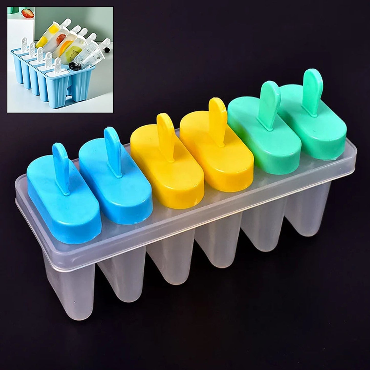 Ice Candy Maker Upgrade sicle Molds Sets 6 Ice Makers Reusable Ice Lolly Cream Mold Home-Made sicles Mould with Stick