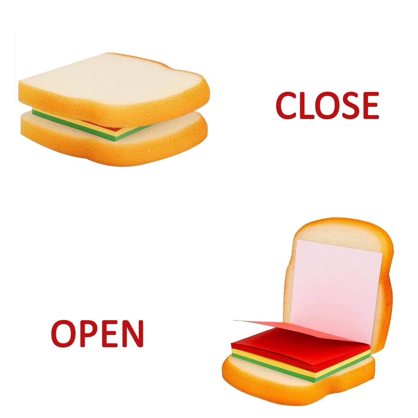 8072 Sandwich Shaped Notepad Sticky Notes Memo Pads Unique Mini Notes (Multicolor)