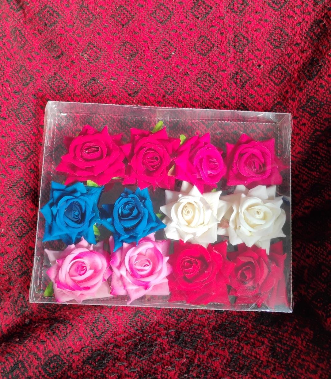 Colourful Flowing Flower Hair Pin (12 Pcs Set Mix Color)
