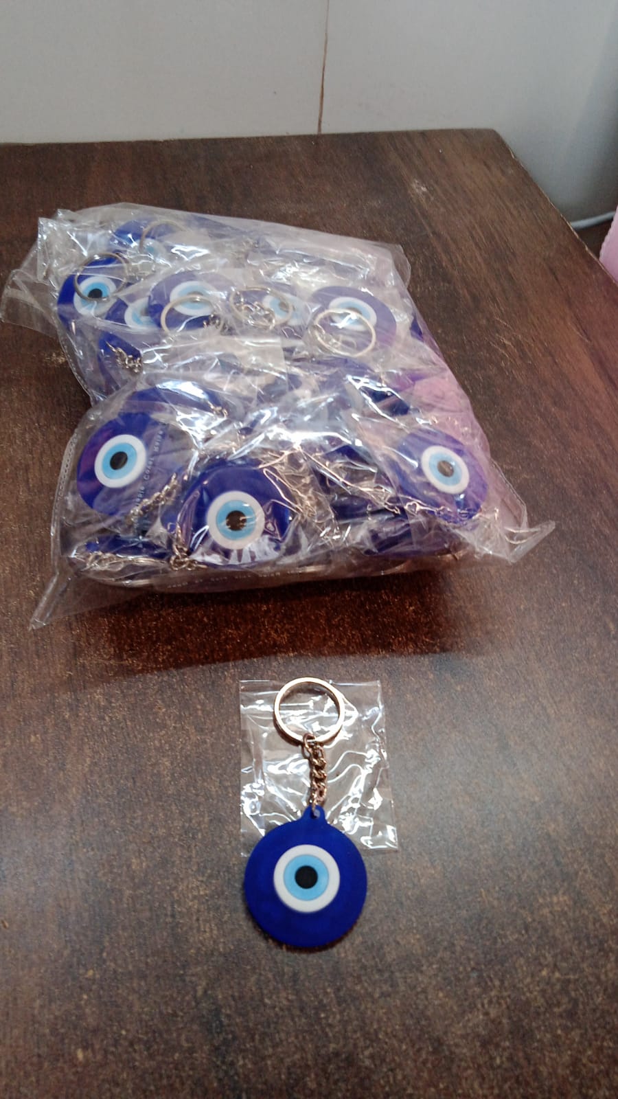 Evil Eye Rubber Silicone Keychain (1 Pc Blue Color)
