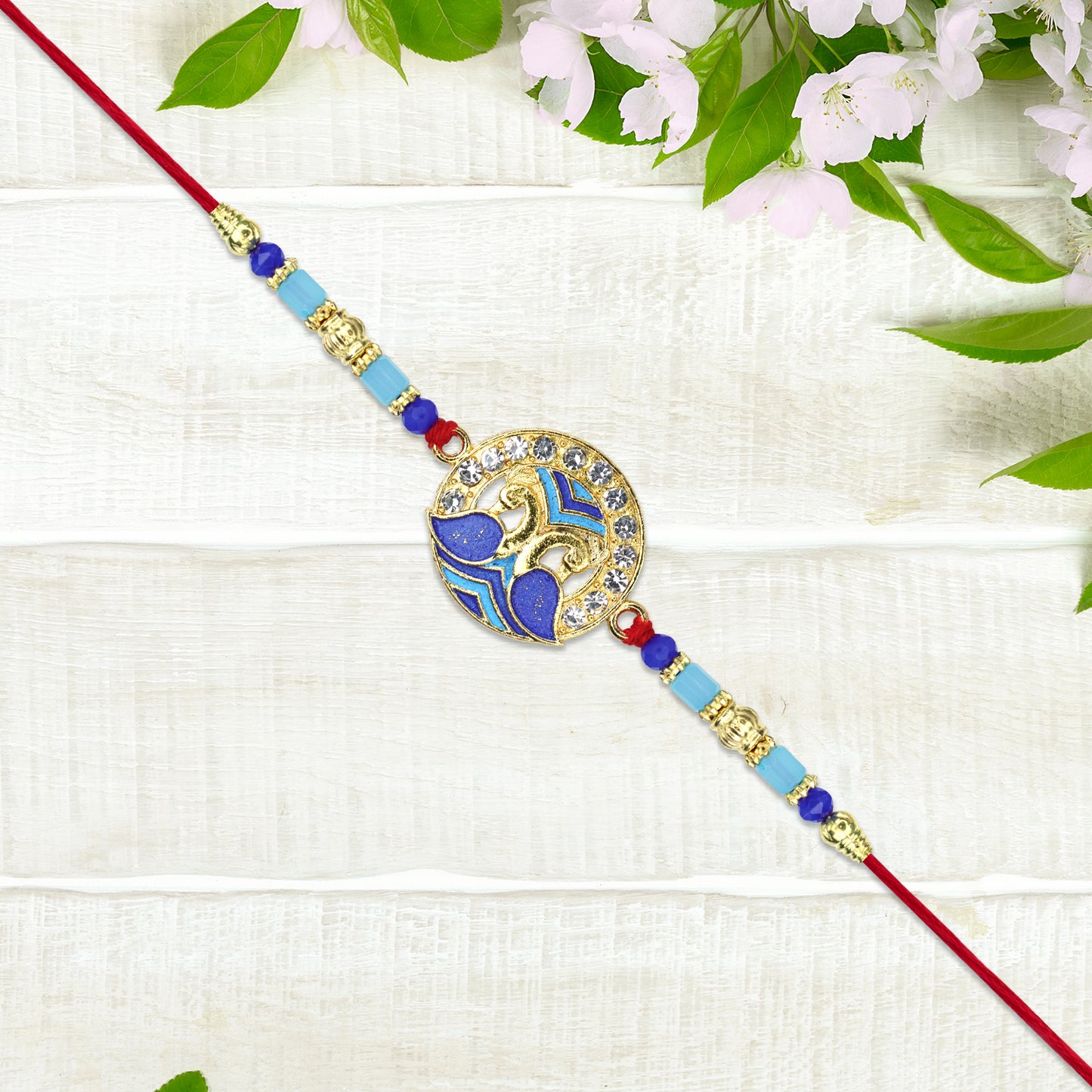 Blue Peacock Feather Rakhi