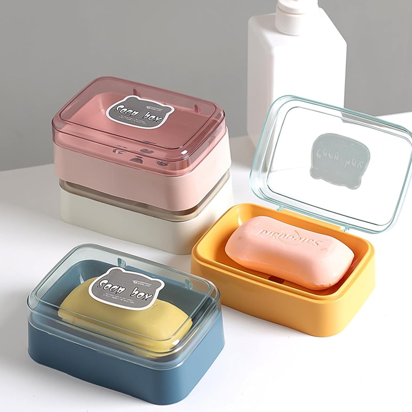 Plastic Soap Dish Portable Plastic Self Draining Soap Holder (1 Pc Mix Color)