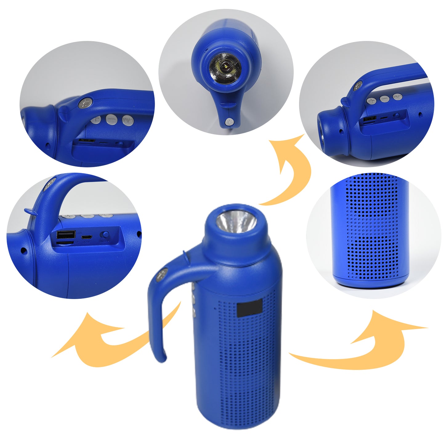 1287 Smart Bluetooth Speaker With Torch Light Wireless Bluetooth Speaker Night Flash Light Speaker