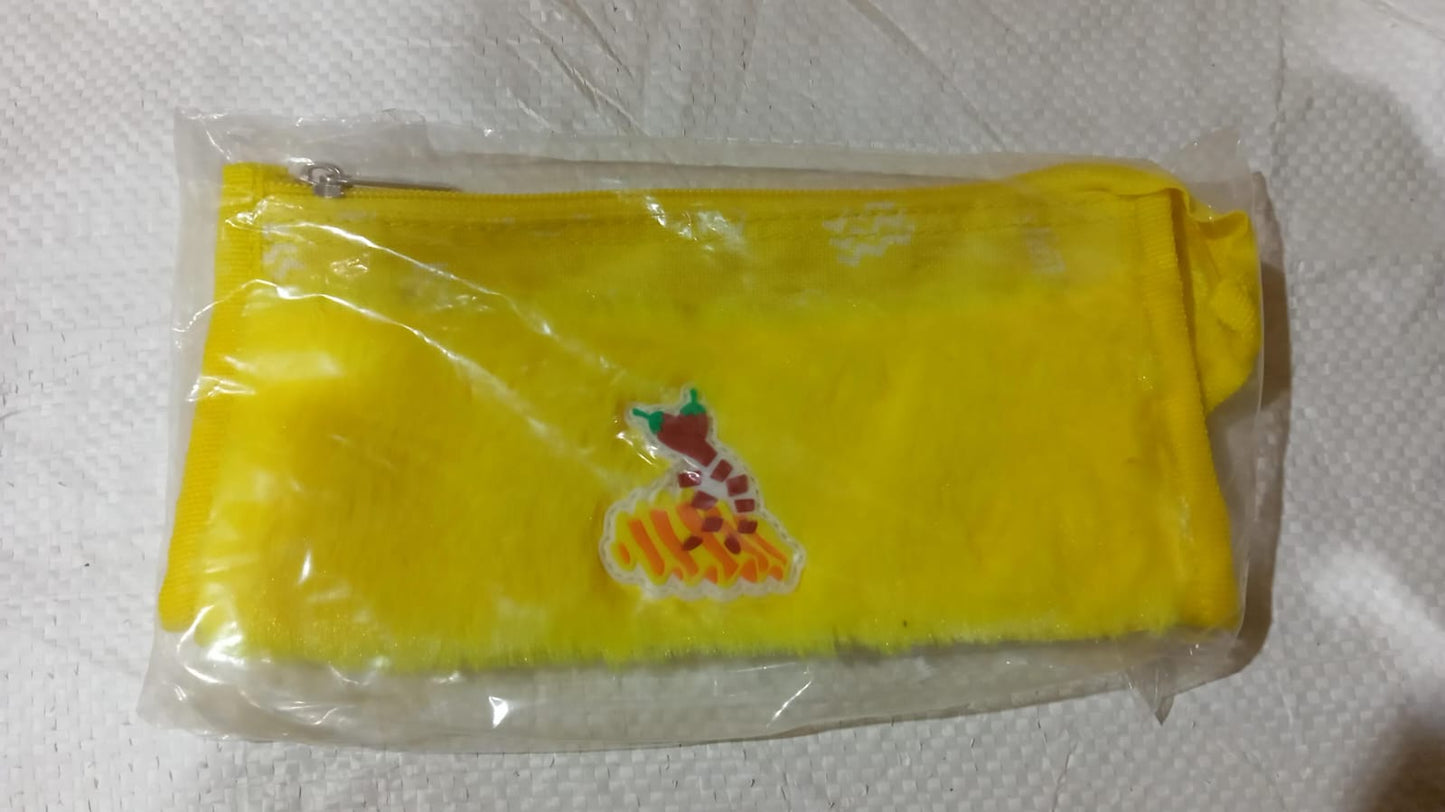 7046 Smart Design Solid Colour Double Pocket Large Capacity With Zipper Reusable Multipurpose Washable Pouch Pen Pencil Stationary Case Travel Boys Girls Pouch With Zip For Travel School Stationary (2 Pocket)