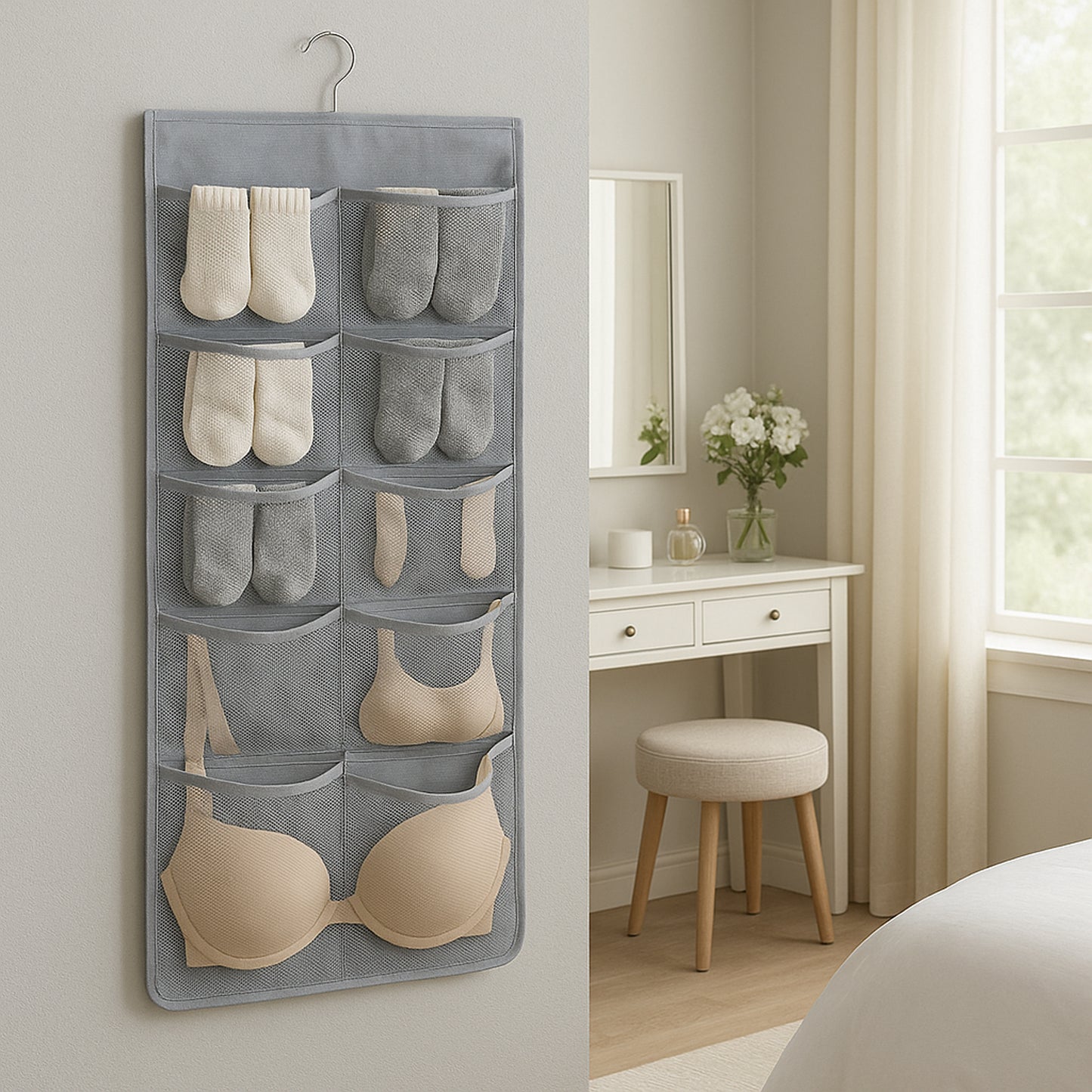 Under Garment Organizer Hanging Storage Bag (80 X 38 Cm 1 Pc)