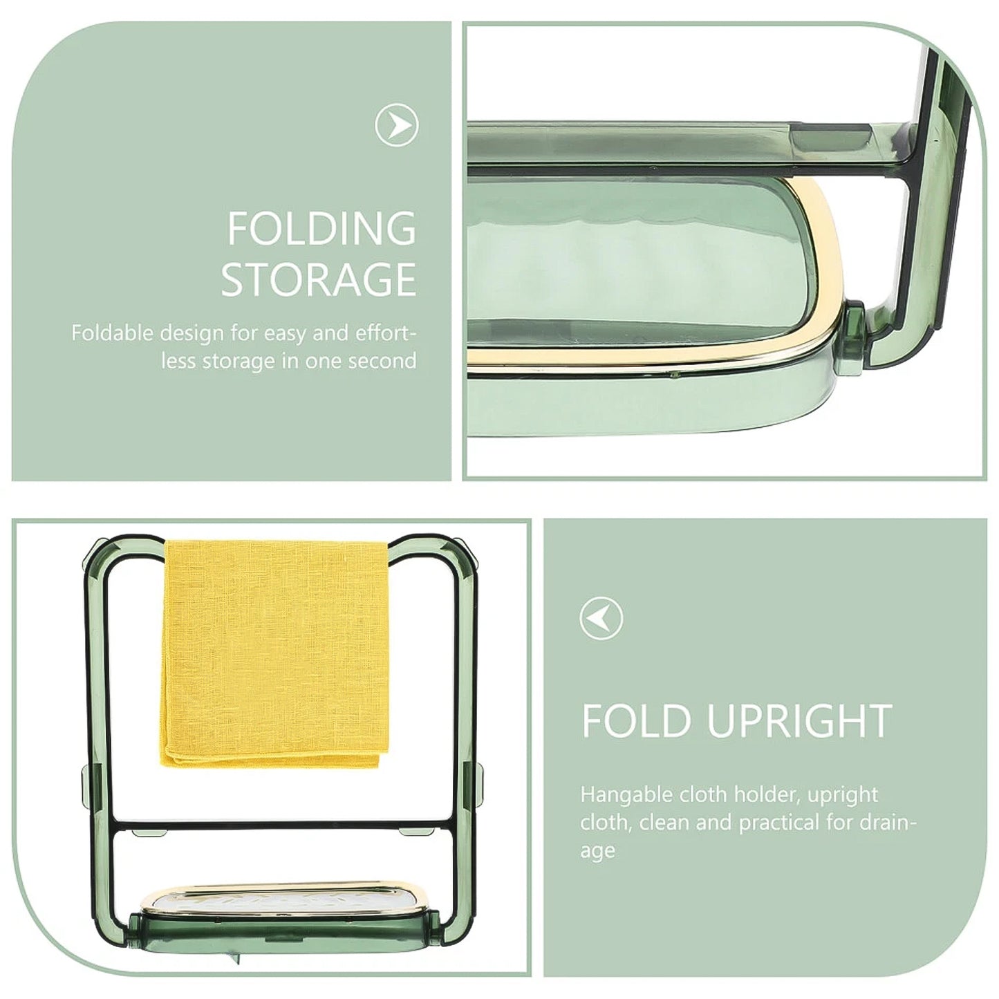 2-in-1 Self-adhesive Towel Hanger Soap Holder Stand (1 Pc)