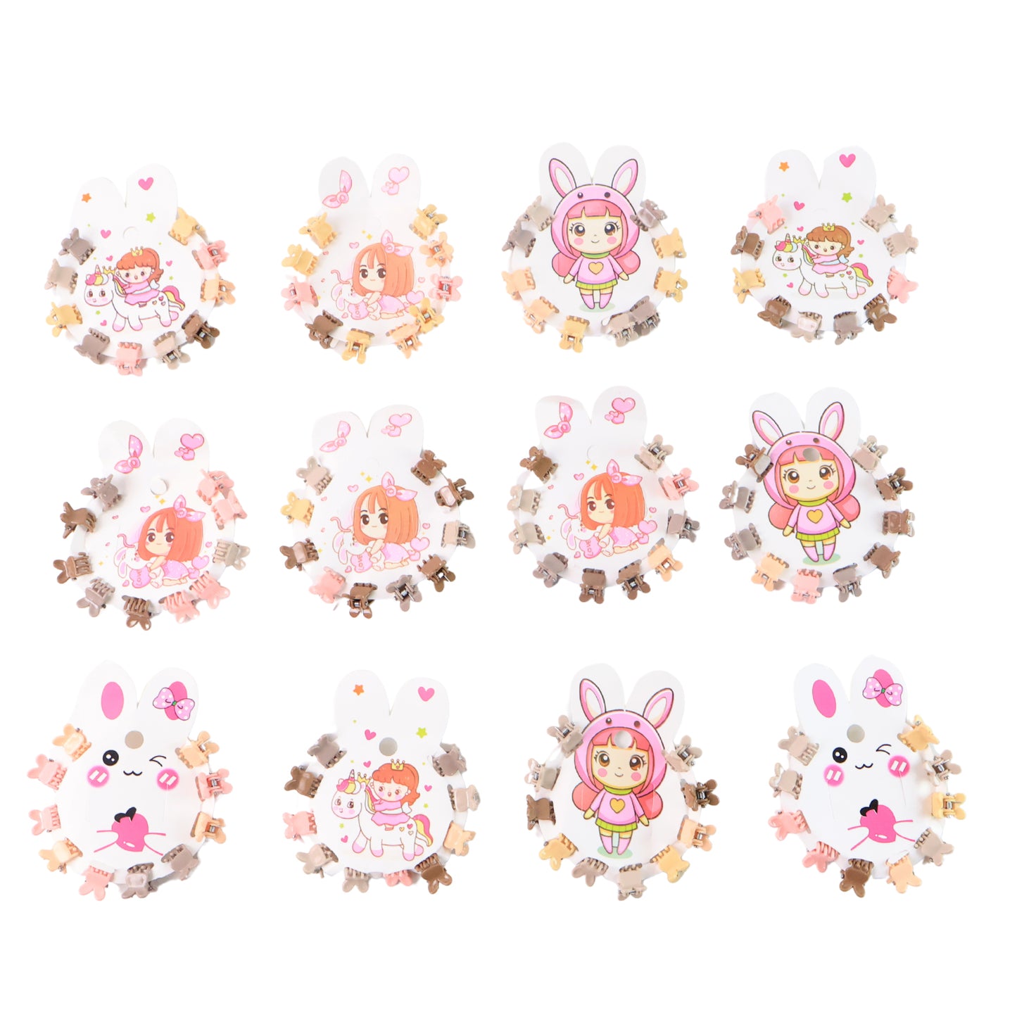 Mini Claw Hair Clips Set For Girls (12 Pkt 1 Set)