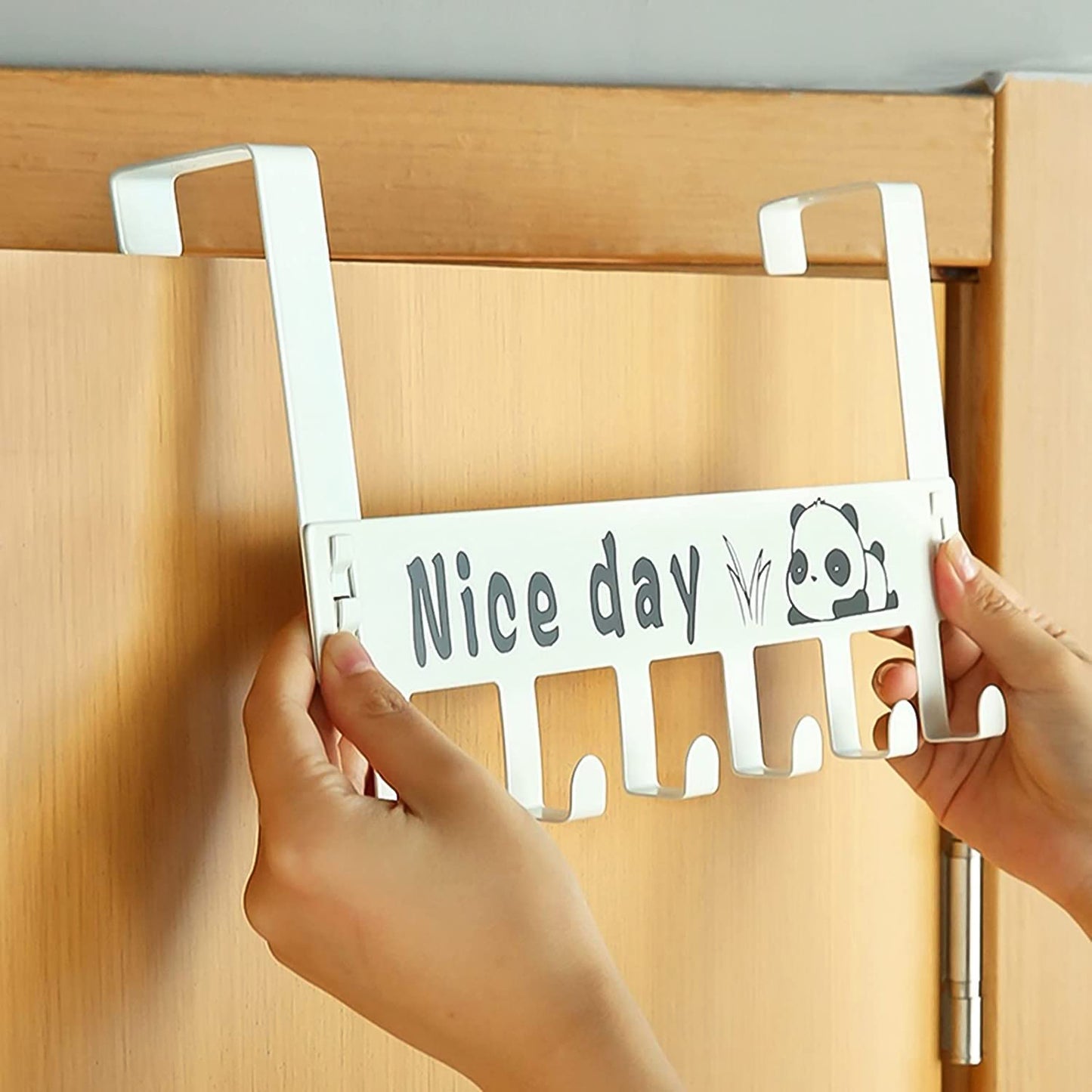 Heavy-duty Carbon Steel Door Hook Hanger Rack (1 Pc 6 Hook White)