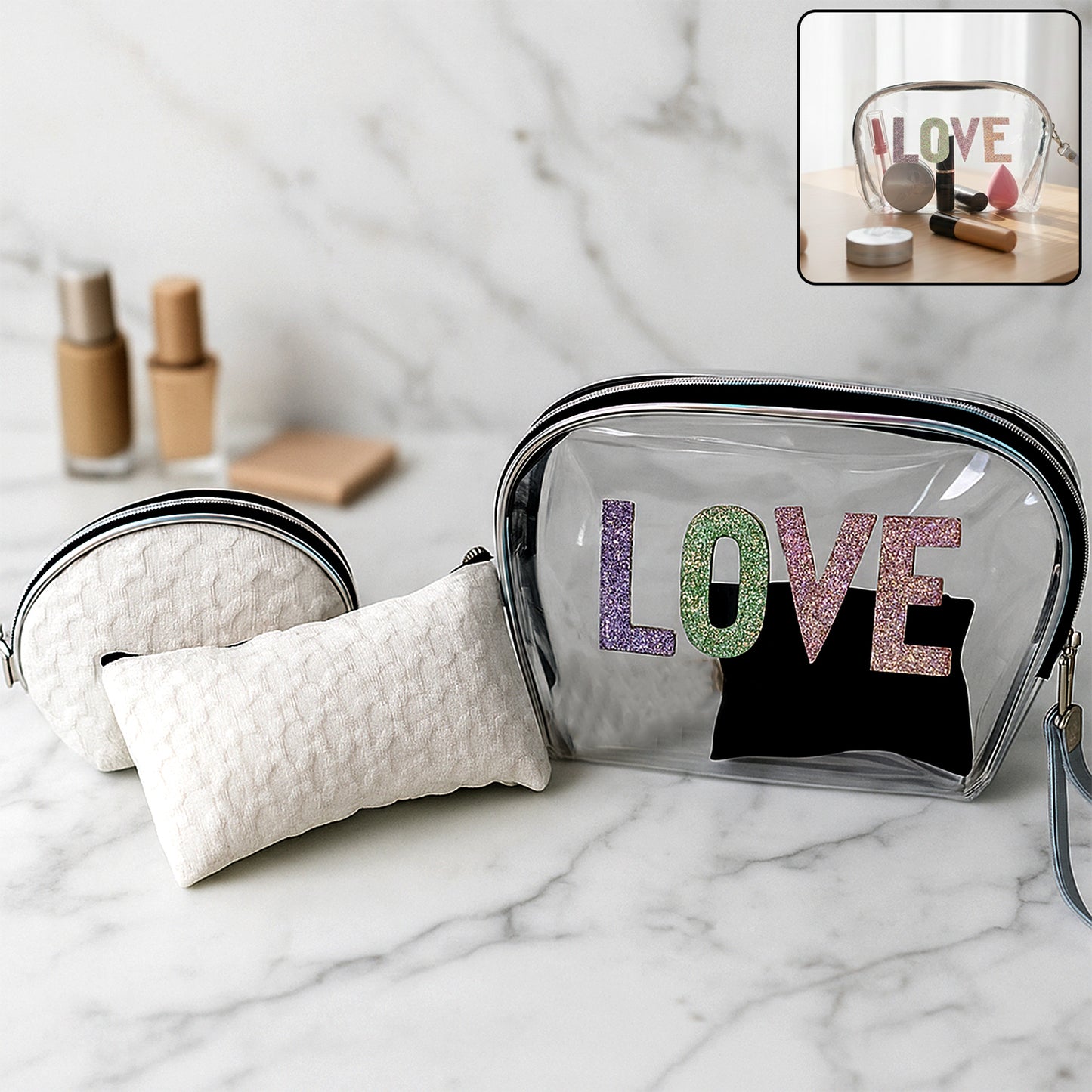 3-in-1 Premium Makeup Bag Set