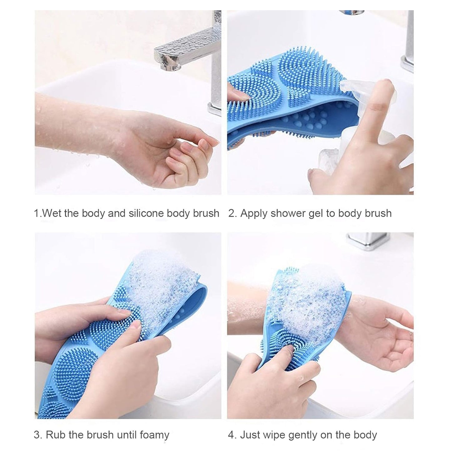 Silicone Body Scrubber Silicone Bath Body Brush (1 Pc 25 Inch)