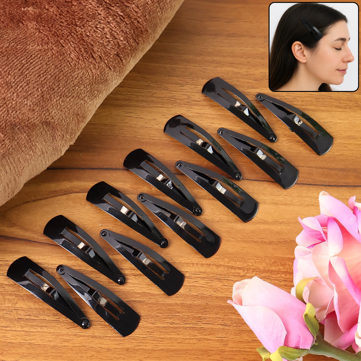 Metal Tik Tak Hair Clips (12 Pcs Set)