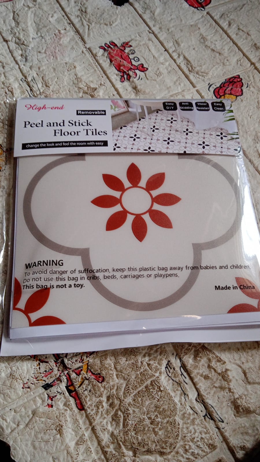 Peel And Stick Floor Tiles Kitchen Bathroom Backsplash Sticker Detachable Waterproof Diy Tile Stickers For Wall Decoration Tiles Home Decoration (8x8 Inch 10 Pcs Set)