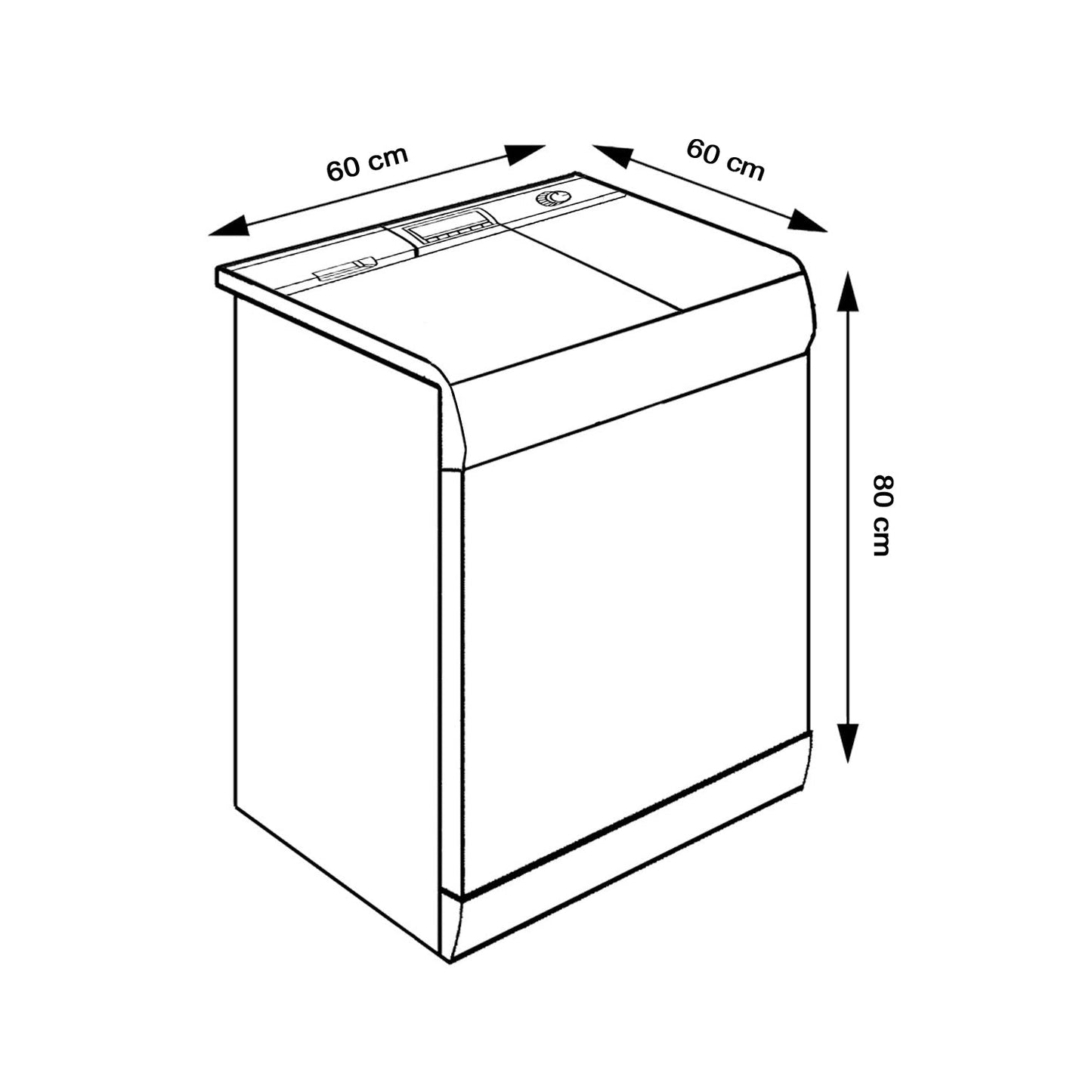 Waterproof Washing Machine Cover (Size 80x60x60 Cm)