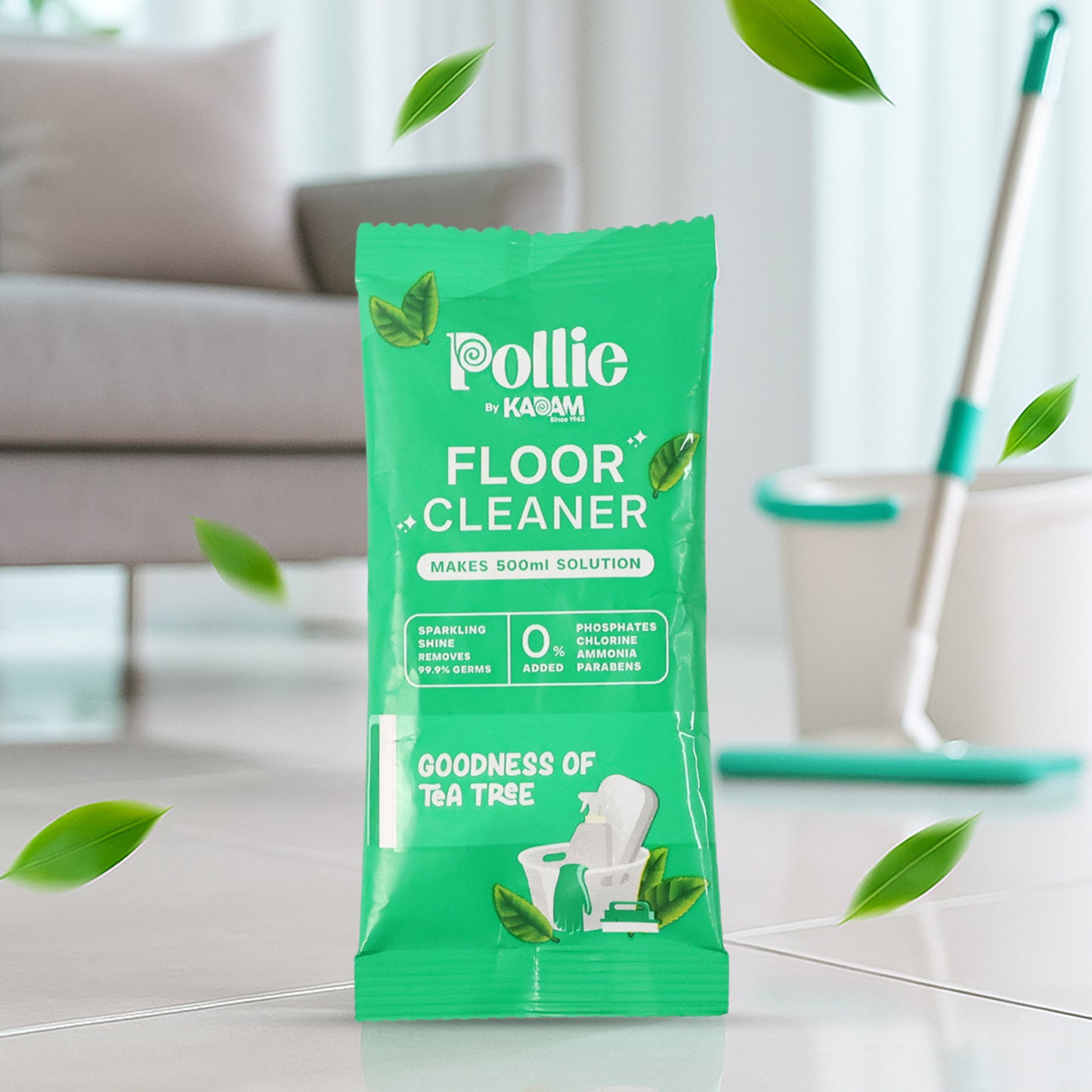 Pollic Kadam Concentrated Floor Cleaner Sachet Tea Tree Fragrance (50 Gm)