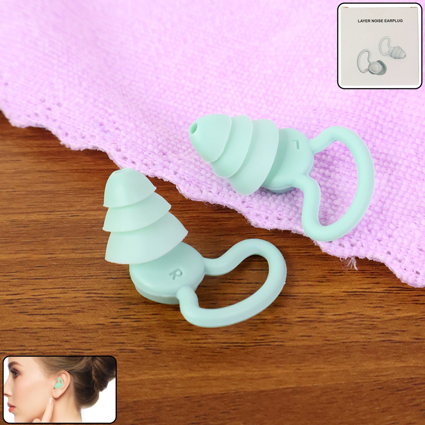 Premium Layered Silicone Noise Reduction Earplugs (1 Pair)