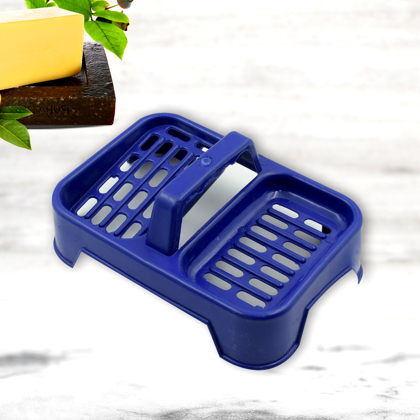 8729 2in1 Plastic Soap Case Soap Dish Soap Stand 2 Section Plastic Soap Case Soap Holder Soap Dish For Bathroom Kitchen Sink (1 Pc Multicolor )