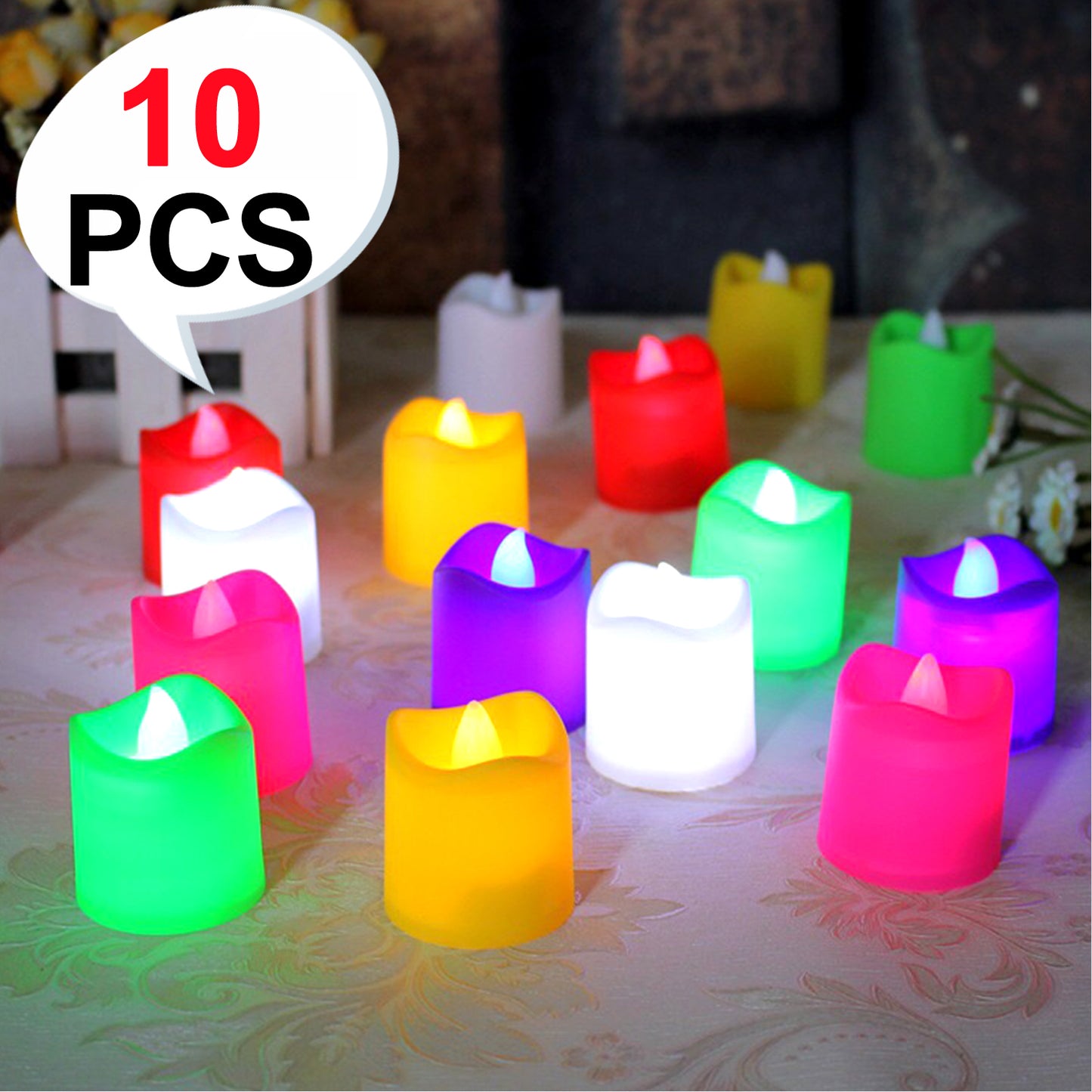 6429 10pcs Festival Decorative - Led Tealight Candles Battery Operated Candle Ideal For Party.