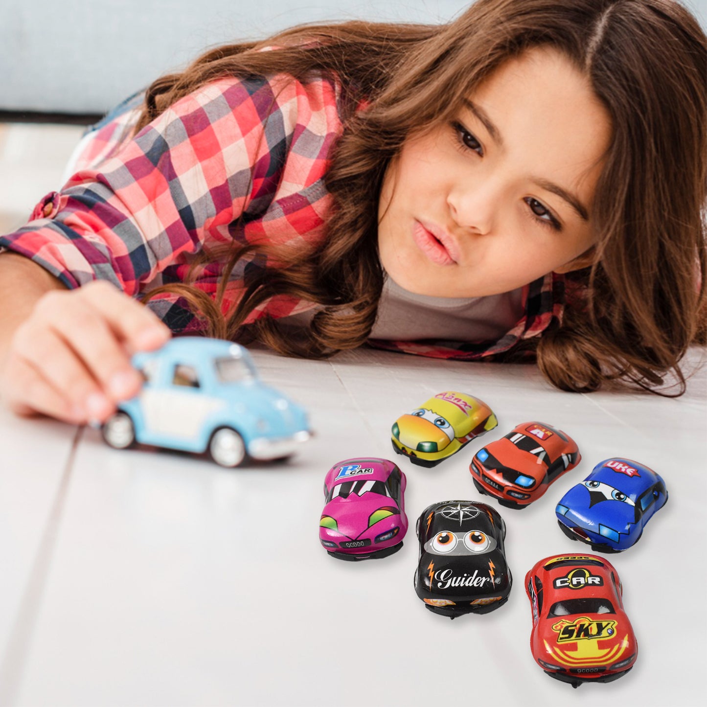 Mini Pull Back Car Aeroplane Pvc Plastic Pull Back Car Cartoon Toys (12 Pcs Set)