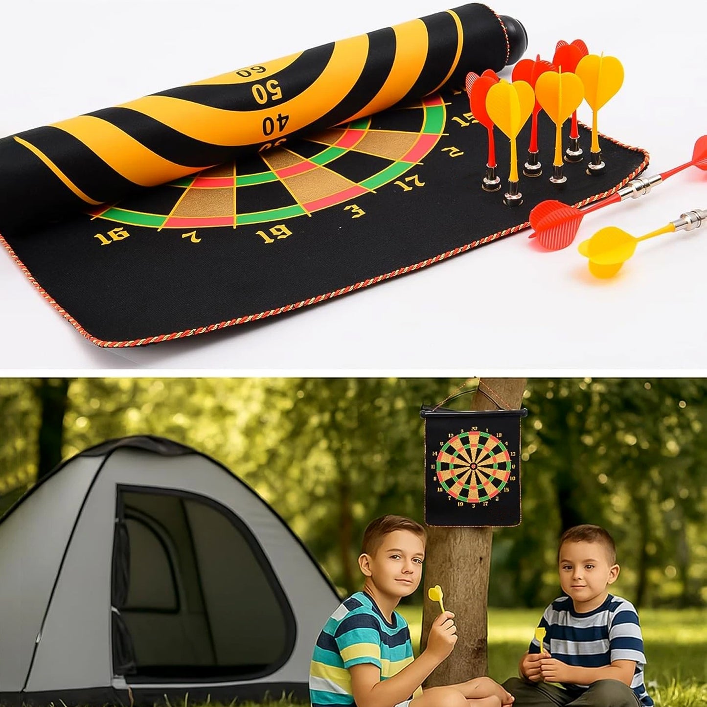 Magnetic Roll-up Dartboard Game - (12-inch Set)
