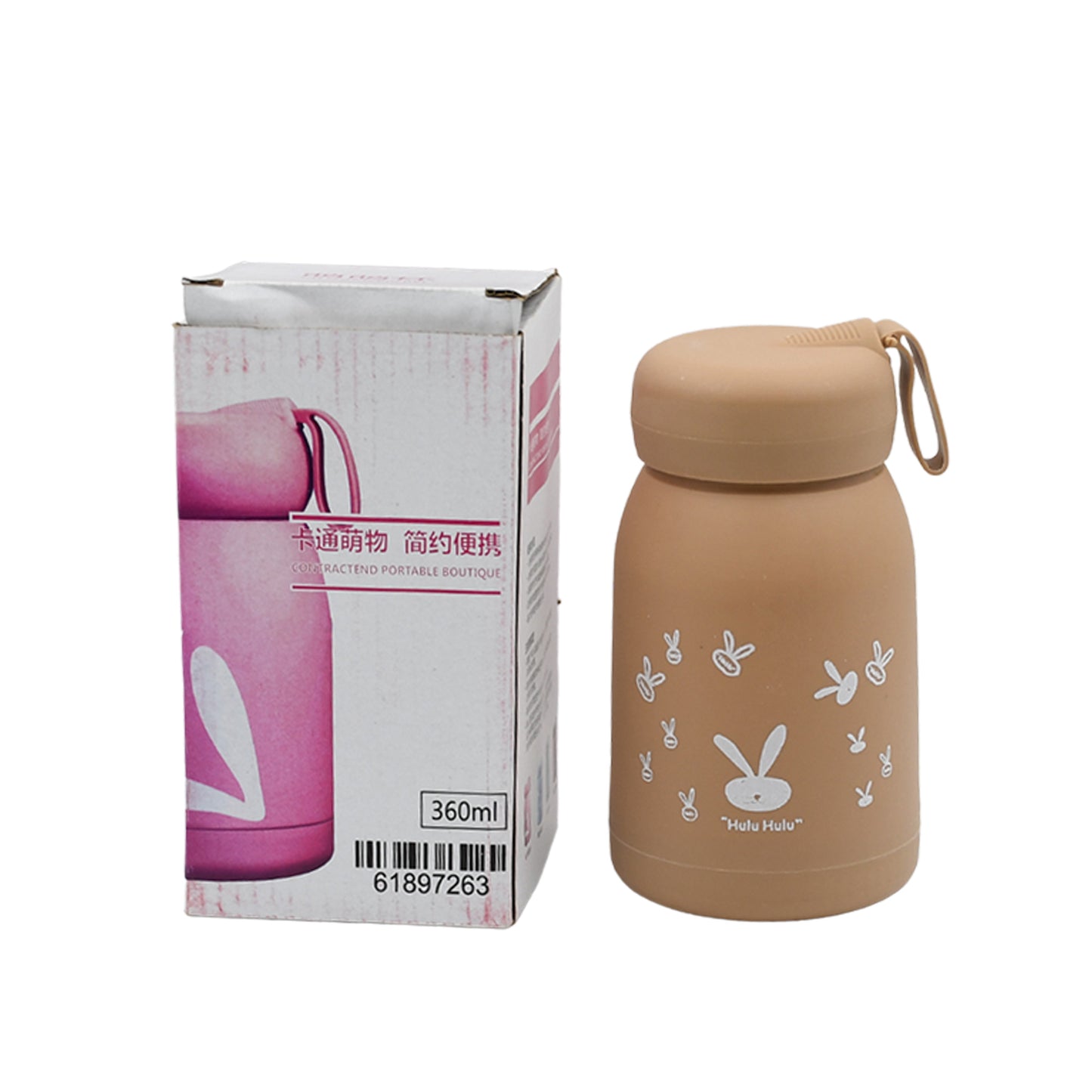 6954 Cute Water Bottle For Kids - 360 Ml Cute Bunny Water Bottle Cute Rabit Print Water Bottle For Boys And Girls Kids Return Gift Water Bottle Sipper Insulated Water Bottle (Moq - 100 Pc)