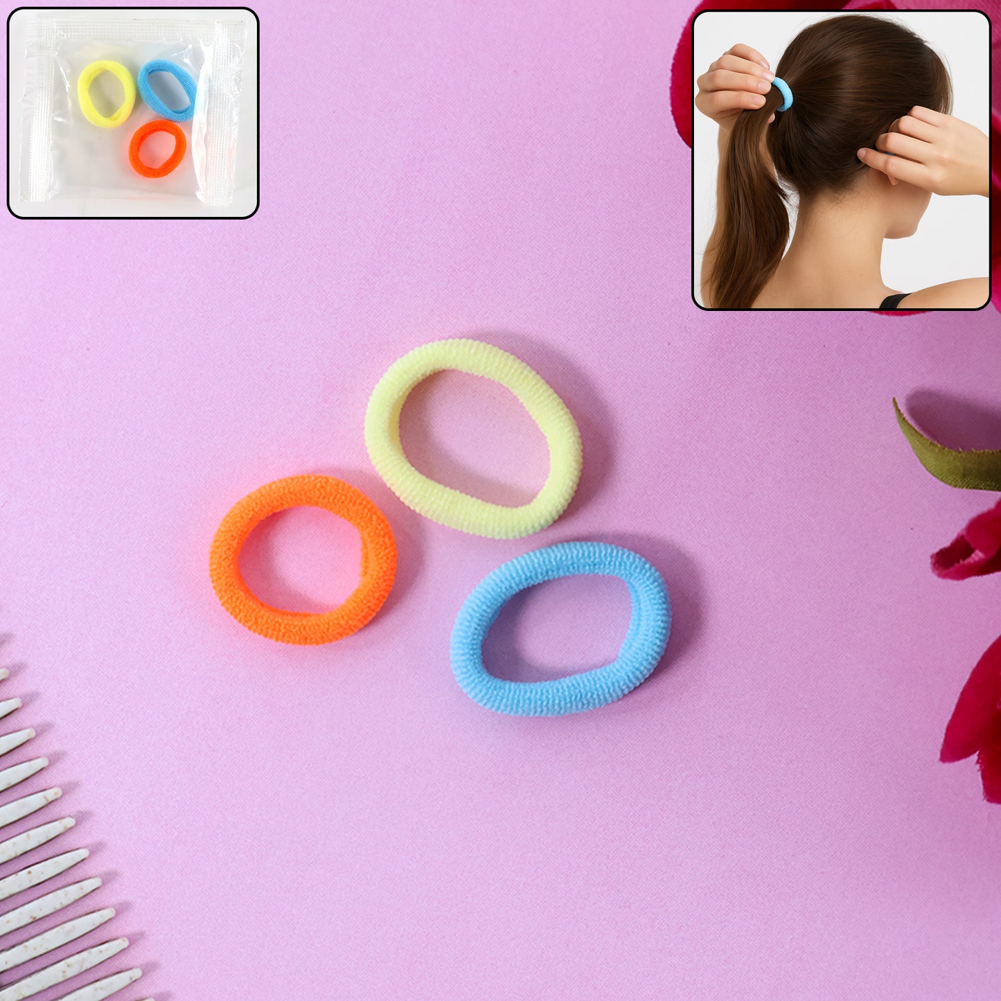 Seamless Soft Hair Elastics - (3 Pc Set)