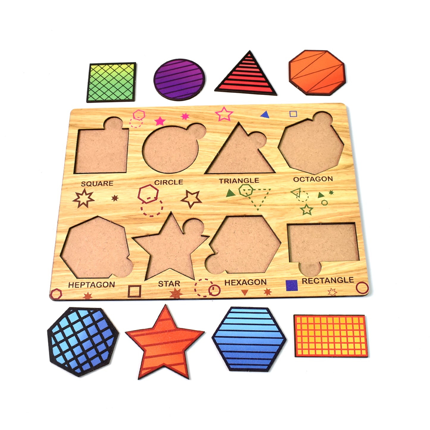 Wooden Triangles Puzzle Learning Educational Board (1 Set 2820 Cm)