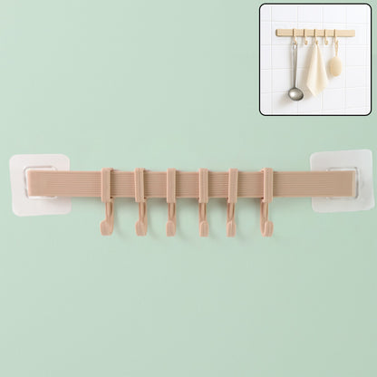 Self-Adhesive 6-Hook Wall Hanging Rack
