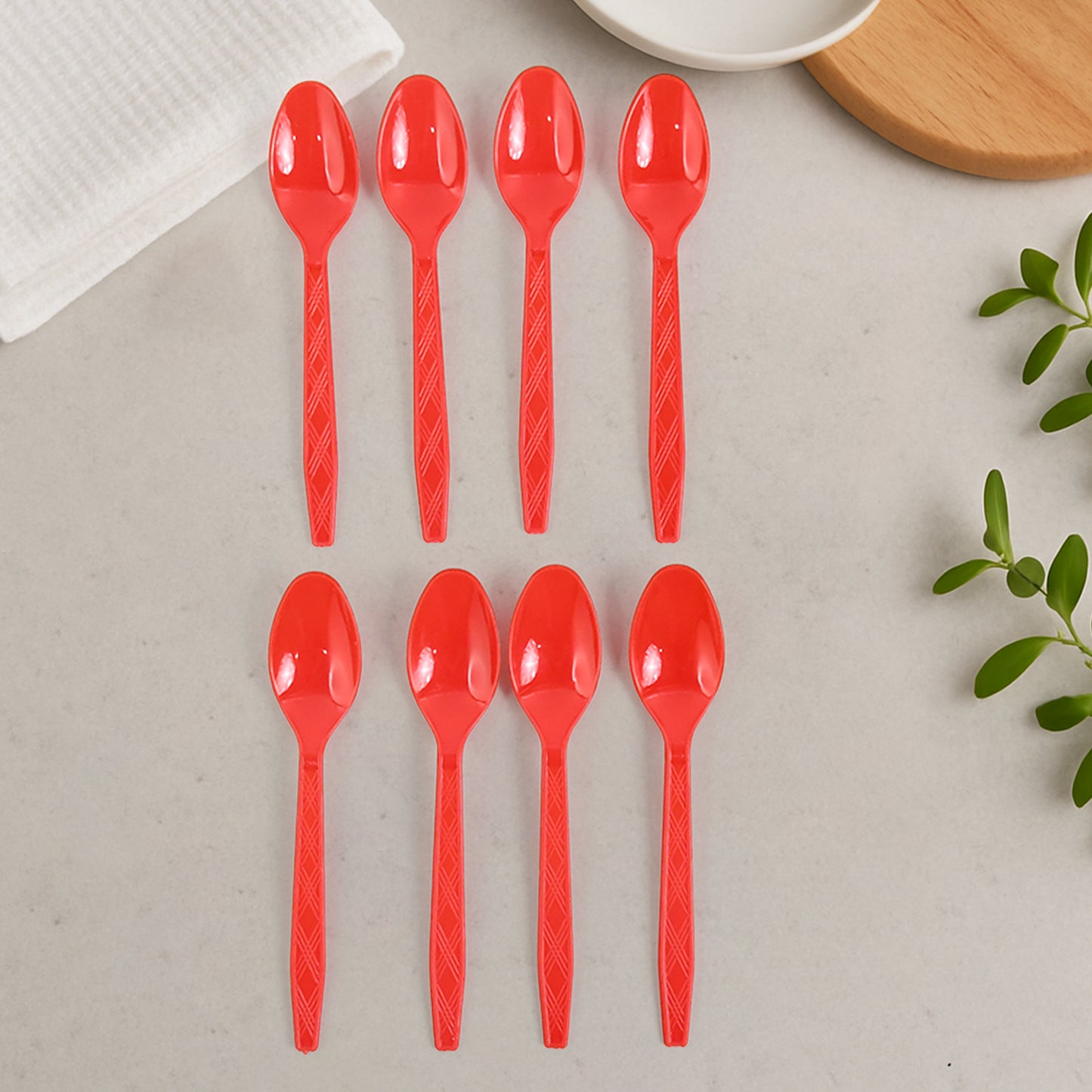 Reusable Home Dining Plastic Spoons (8 Pc)