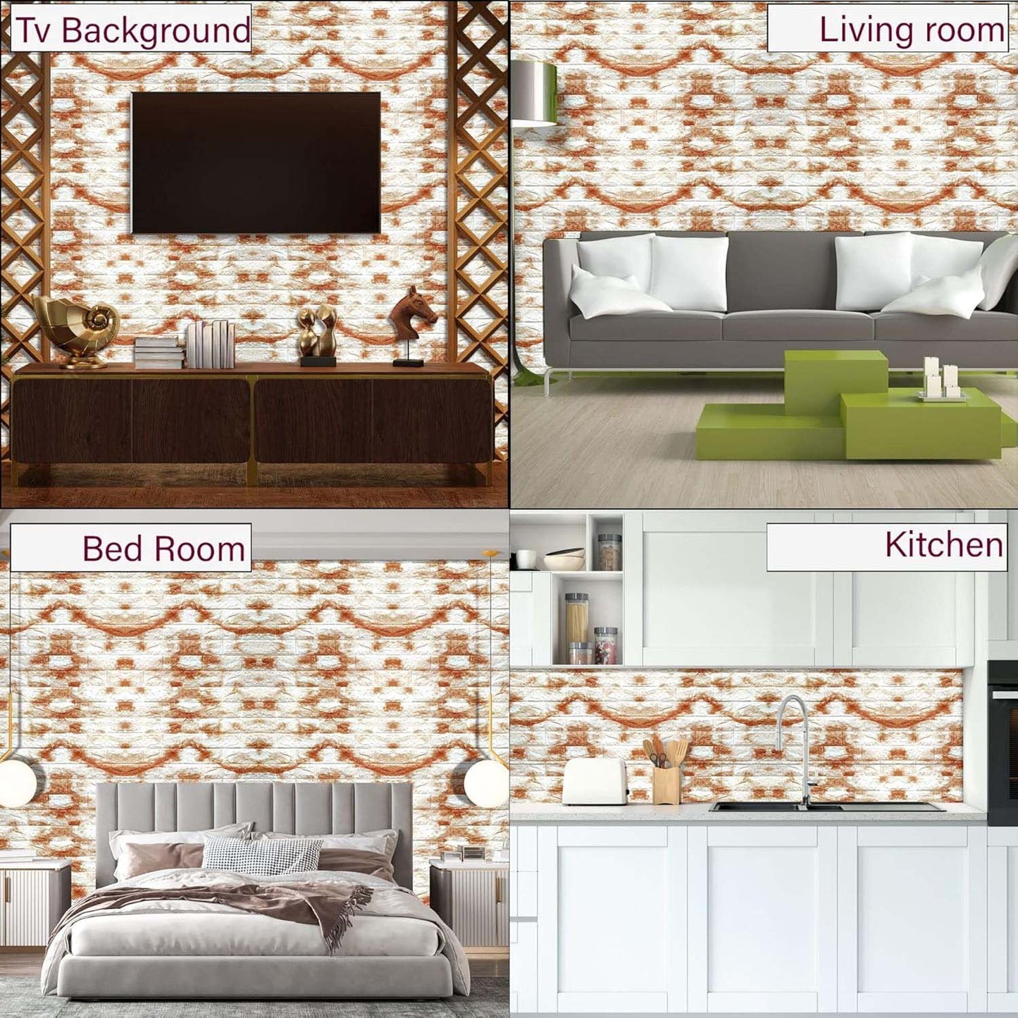 Wallpaper 3d Foam Wallpaper Sticker Panels (78 X 70 Cm  1 Pc)