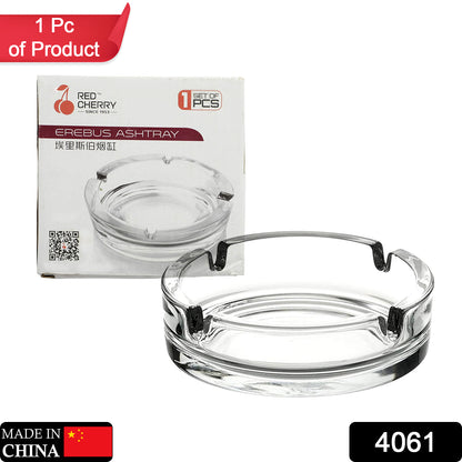 4061 Glass Classic Crystal Quality Cigar Cigarette Ashtray Round Tabletop For Home Office Indoor Outdoor Home Decor