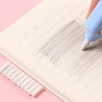 4189 Electric Eraser Kit Automatic Pencil Eraser Battery Operated With 10 Eraser Refills Suitable For Use With Graphite Pencils Drawing Painting Sketching Drafting Supplies Stationery Child Gifts (Battery Not Included)