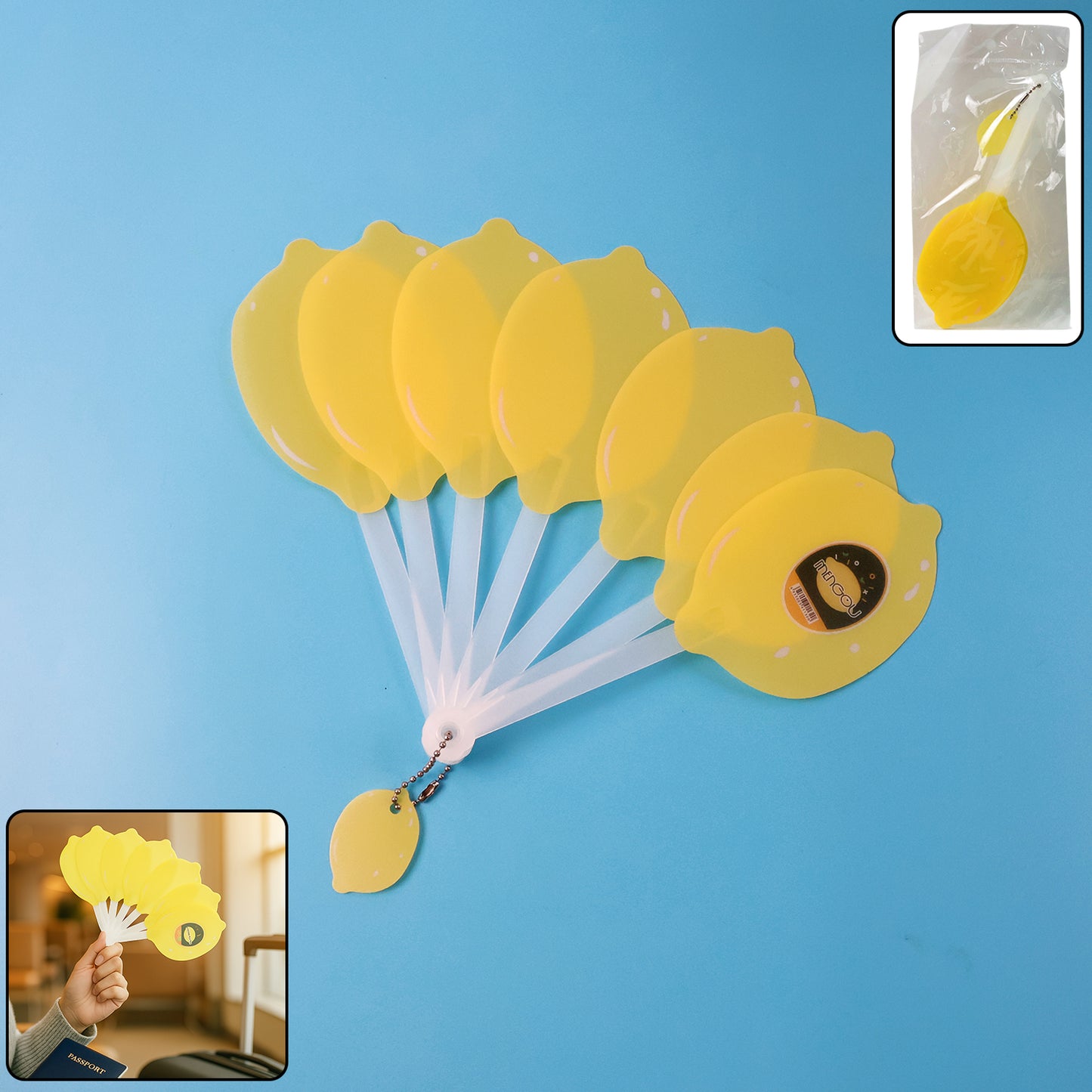 Lemon-shape Hand Fan - (1 Pc)