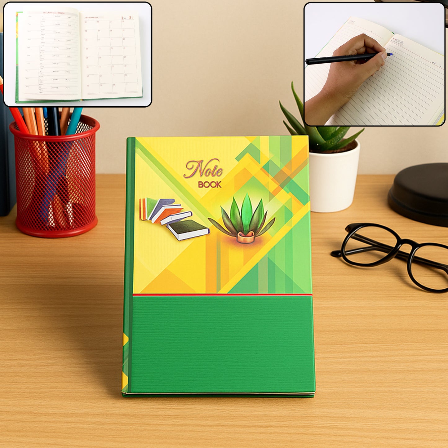 Hardcover Ruled Notebook With Calendar  160 Pages 22x16 Cm (1 Pc)