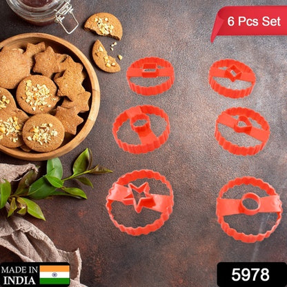 5978  Cookie Cutters Set Plastic Easter Biscuit Cutting Tool For Diy Cake Decoration Fondant Biscuit Cookie Pastry Sandwich (6 Pc Set )