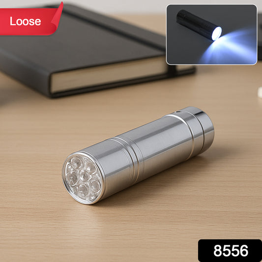 Portable Mini Torch  Flashlight 9 Led Powerful High Lumens Pen Light Easy To Carry Portable Pocket Compact Torch For Emergency 3 Battery Operated (Battery Not Included  1 Pc)