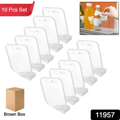 Plastic Storage Baskets Space Allocator Refrigerator Organizer Bins Partition Clip (10 Pcs Set)