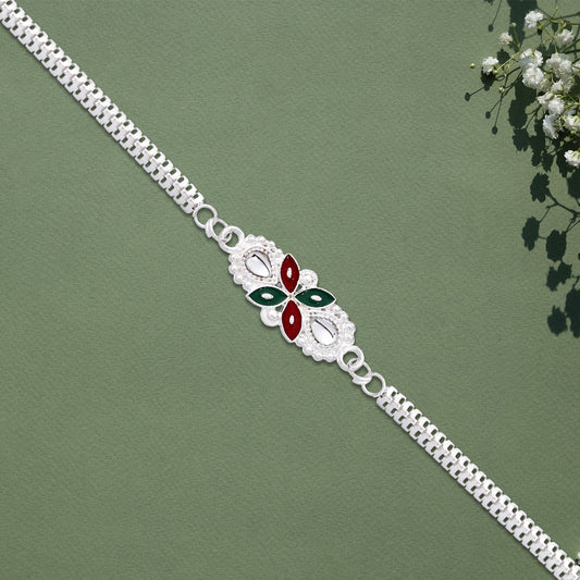 Stylish Silver Chain Rakhi