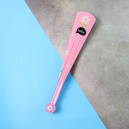 Foldable Hand Fan With Floral Print - (1 Pc)