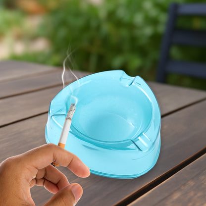 Oblivion Heavy-duty Transparent Plastic Ashtray With Triple Rest Slots  Anti-slip Base (1 Pc)