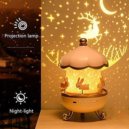Bunnys Carousel Rotating Led Night Light
