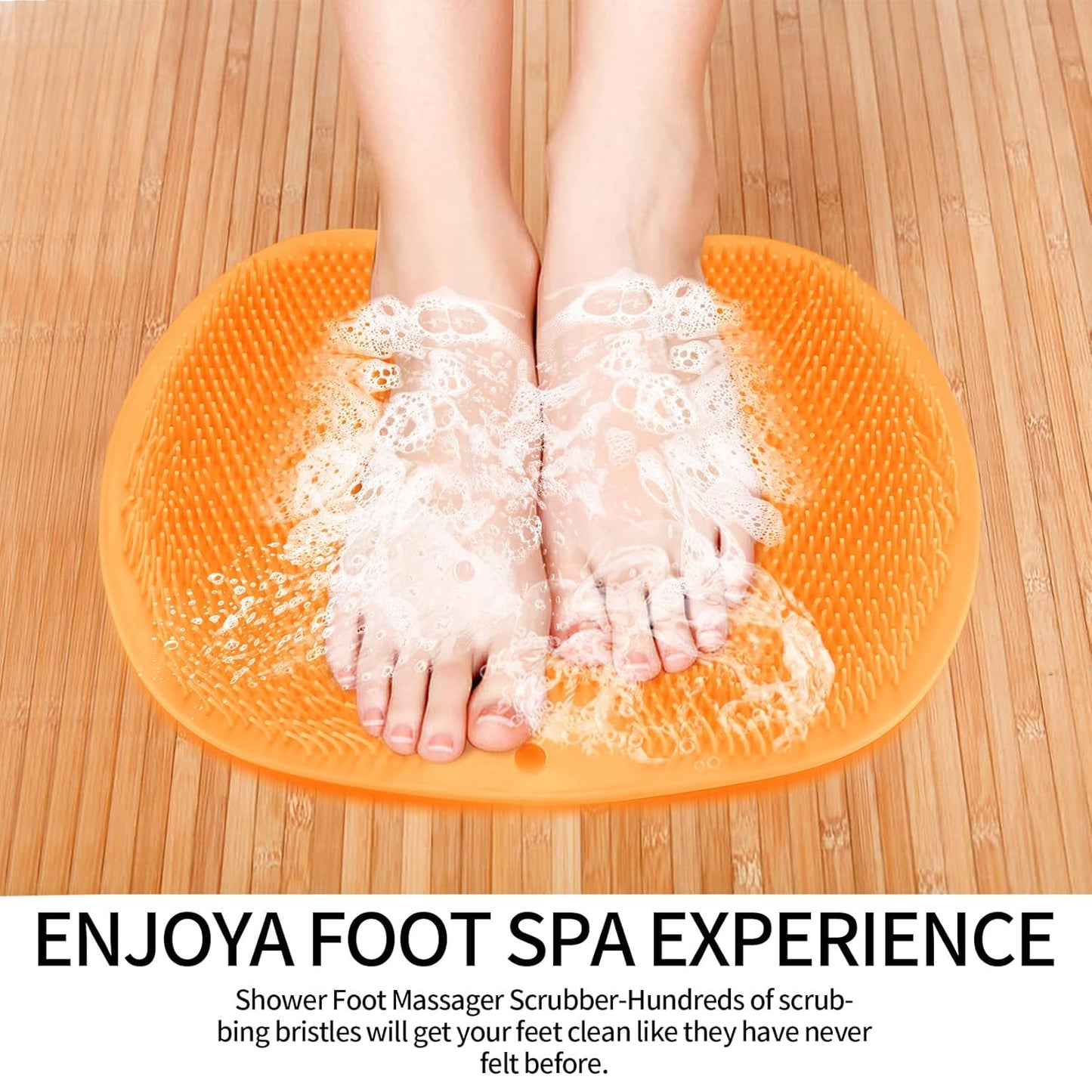 Yellow Silicone Bath Massage Cushion  Suction Cup Exfoliating Foot Scrubber  Mat