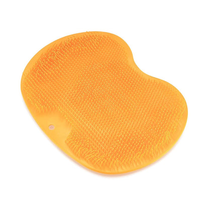 Yellow Silicone Bath Massage Cushion  Suction Cup Exfoliating Foot Scrubber  Mat