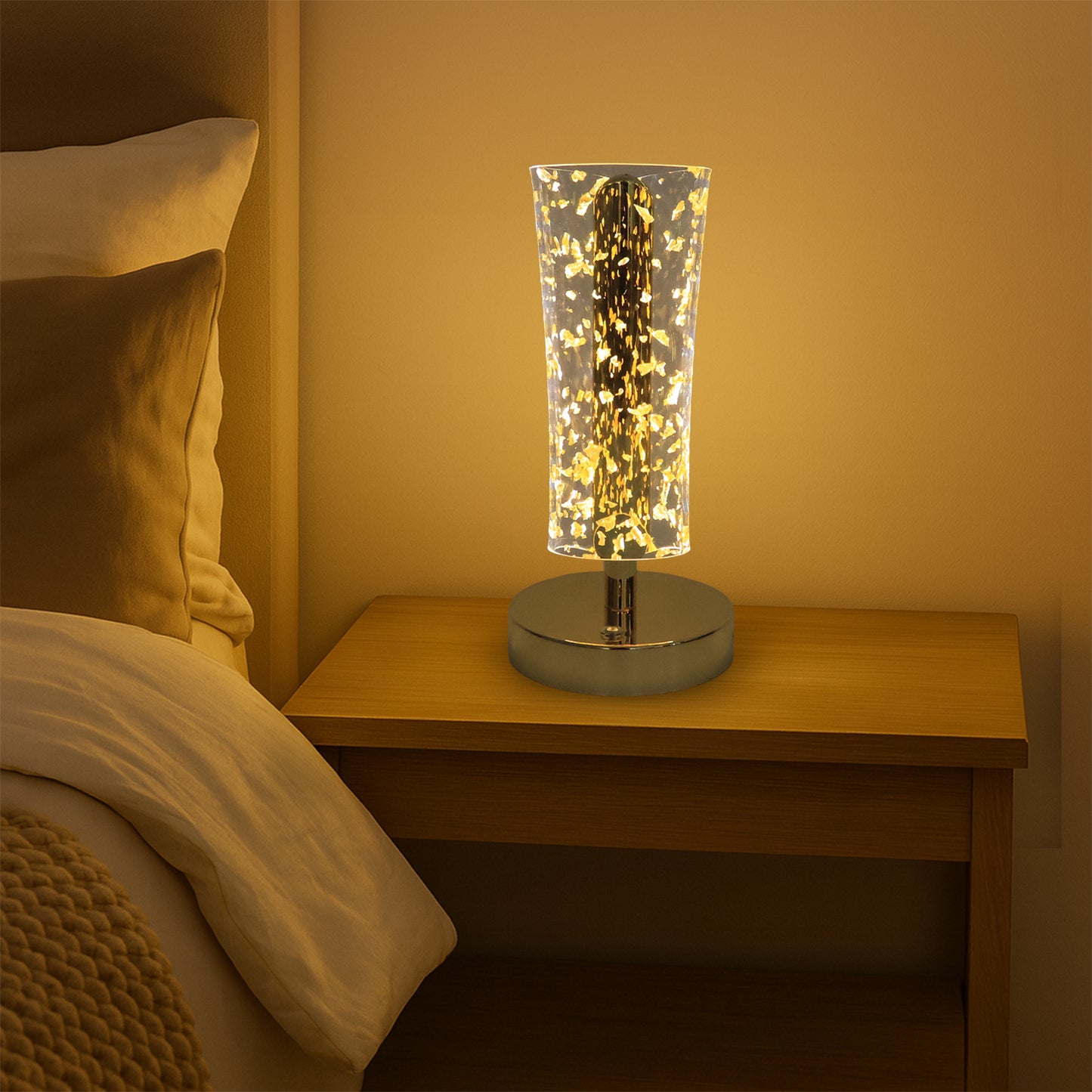 Luxury Golden Crystal Led Table Lamp (1 Pc)