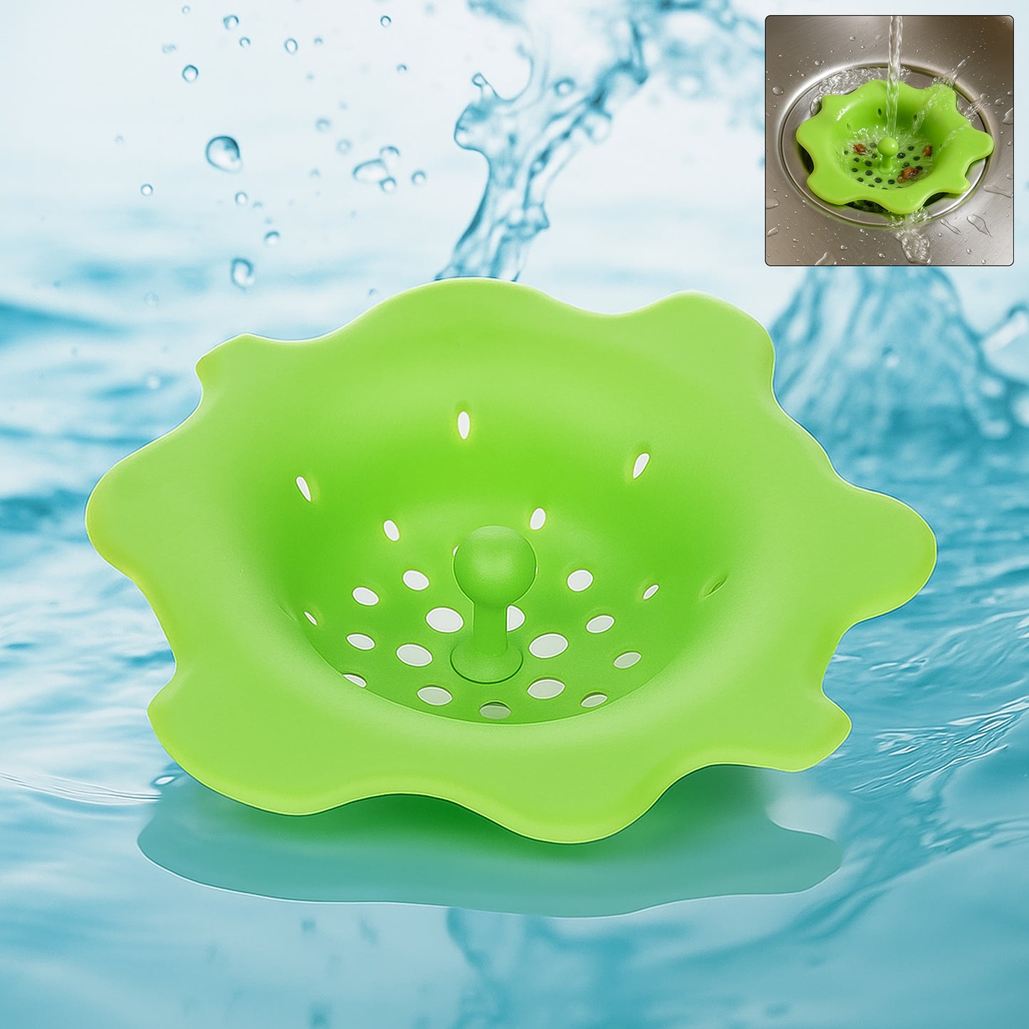 Flexible Silicone Sink Strainer  Drain Hair Catcher