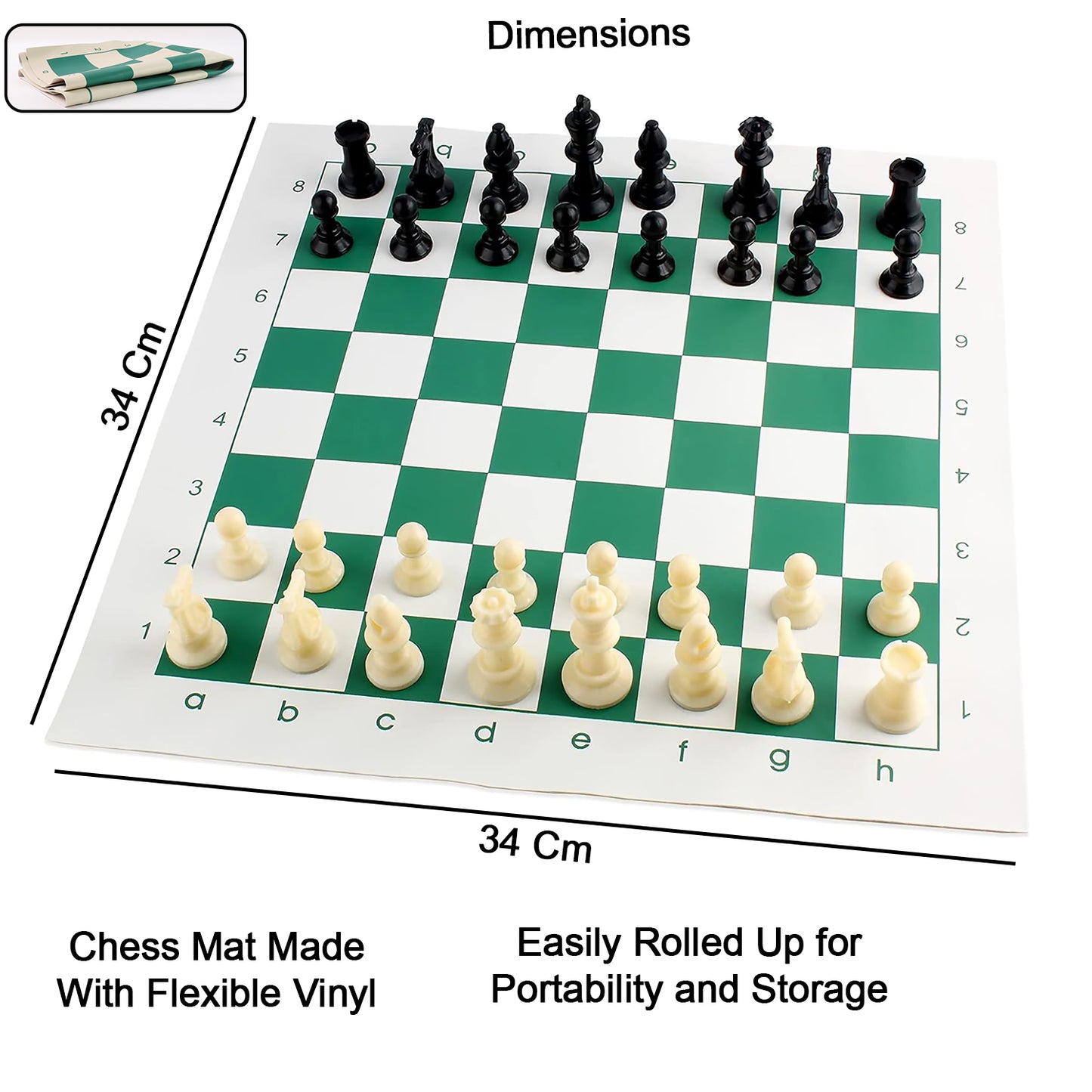 Small Premium Portable Chess Set Plastic Chess Pieces (1 Set)