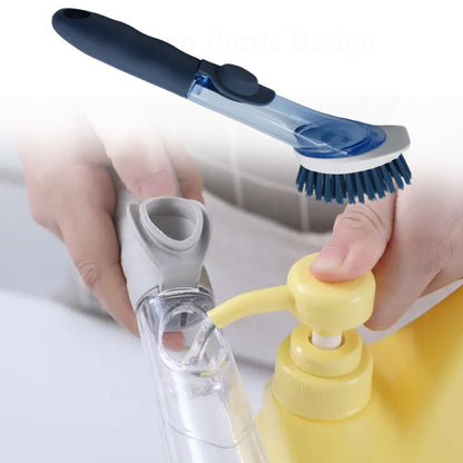 1271c Mix Color Dish Scrubber With Soap Dispenser Soap Dispensing Dish Brush Set Dishwashing Brushes Kitchen Scrub Dish Wand For Dishes Sink Pot Pan Cleaning And Washing1 Handle3refill Replacement Head